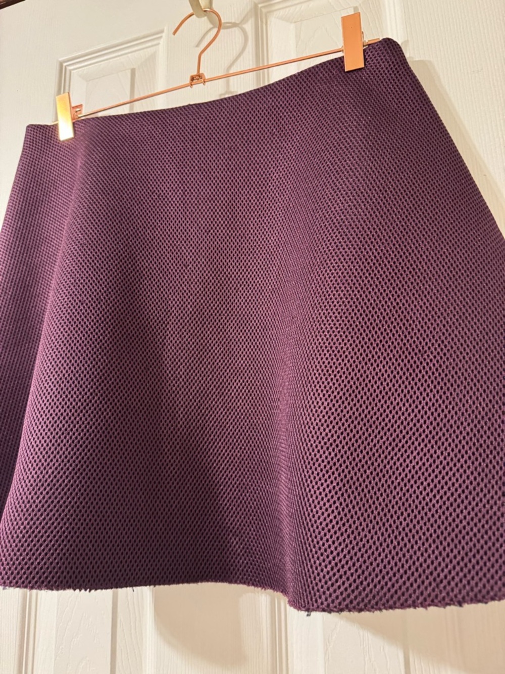 Saturday Kate Spade Plum Scuba Mesh Neoprene Circle Skater Skirt Size 8 - Picture 3 of 9